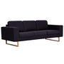 Voir la diapositive 2 : VIDAXL Canape a 3 places Tissu Noir