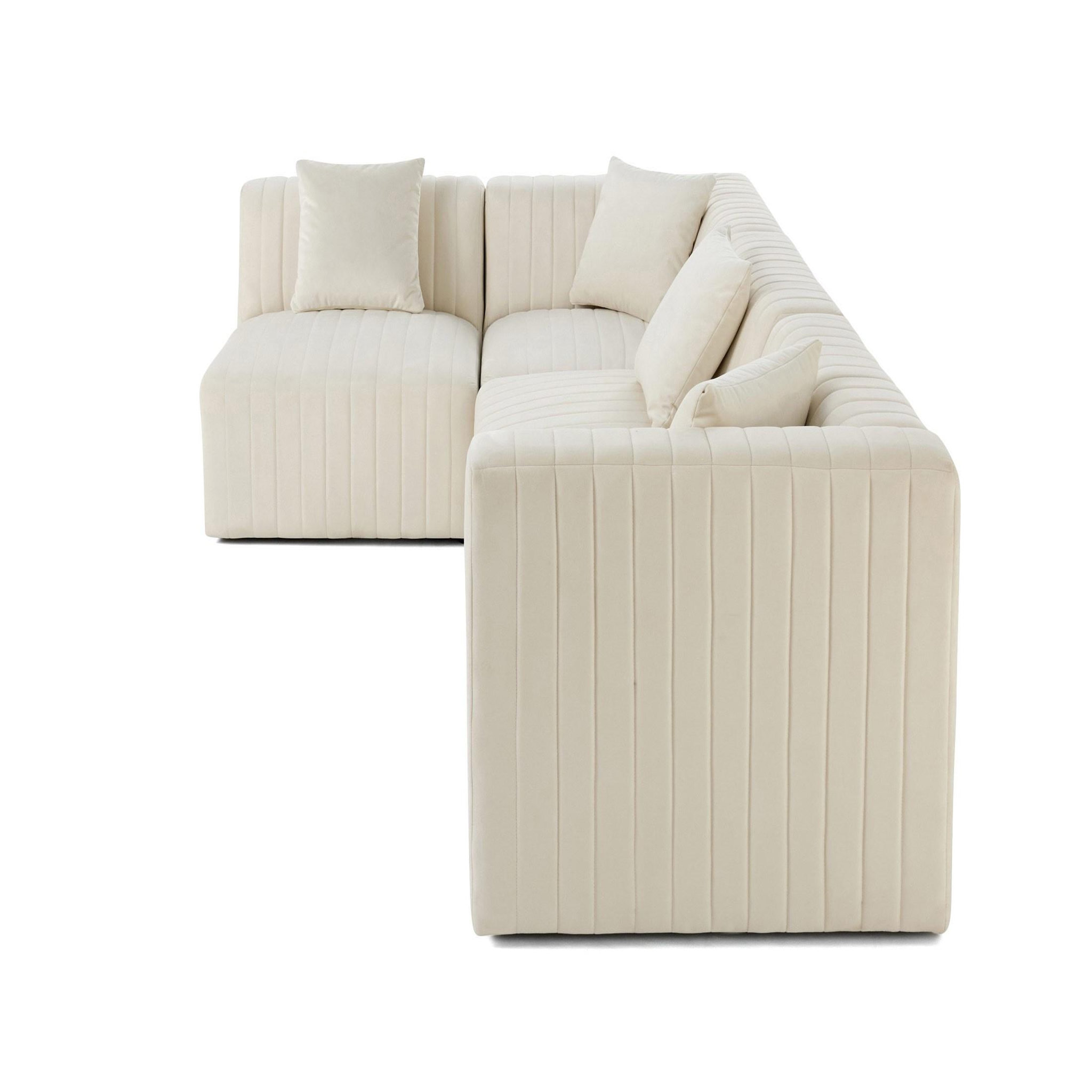 Voir la diapositive 5 : BEST MOBILIER Nova - canapé modulable d'angle gauche - 5 places - en velours