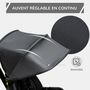 Voir la diapositive 5 : HOMCOM Tricycle enfant évolutif pliable 4 en 1 multifonction - pare-soleil, canne télescopique amovible - siège pivotant, harnais, arceau sécurité - 3 paniers rangement - métal PP noir