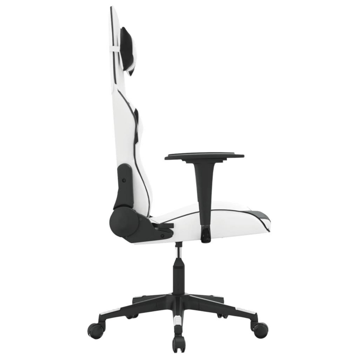 VIDAXL Chaise de jeu de massage Blanc et noir Similicuir