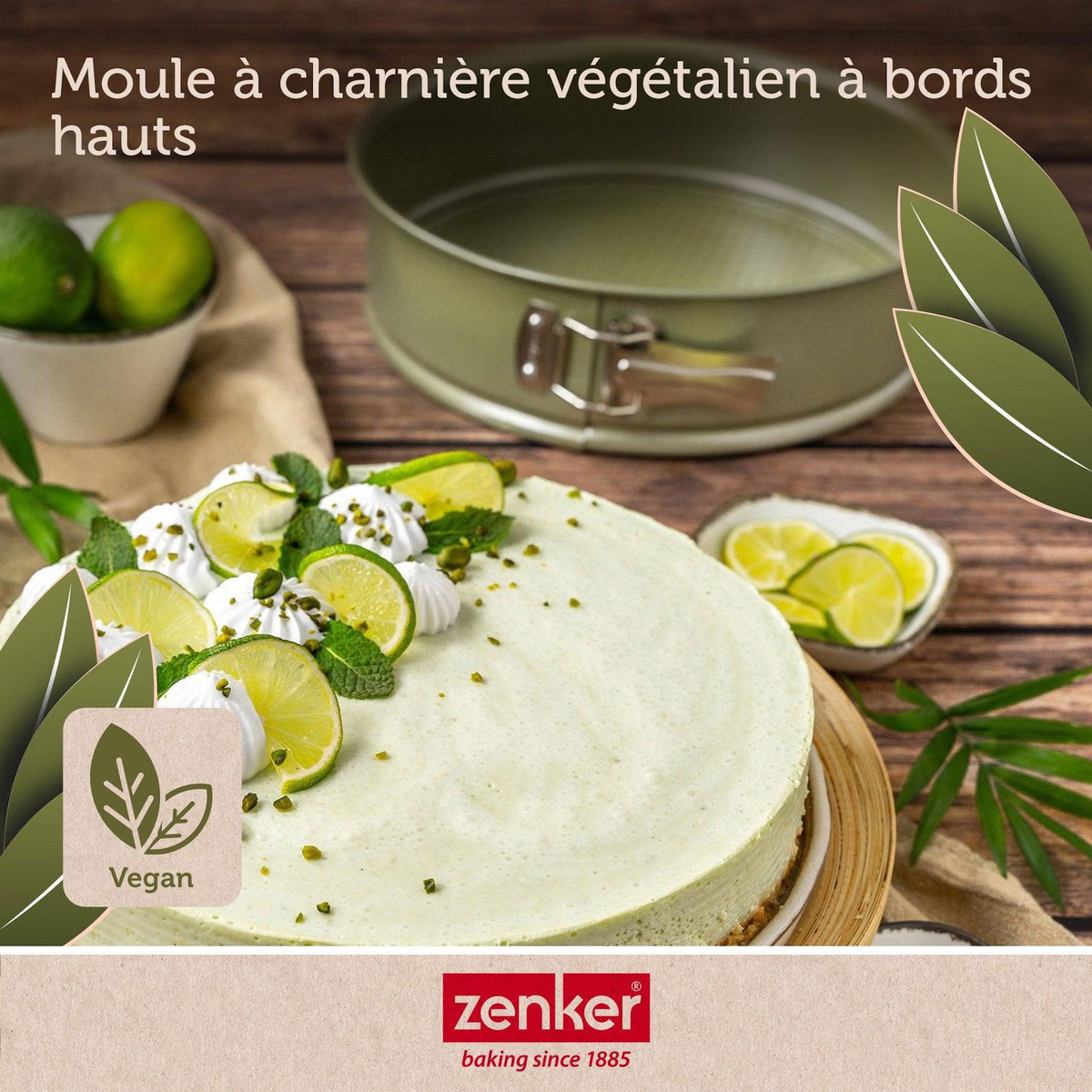 ZENKER Set pâtisserie avec moule à manqué 20 cm revêtement cire de carnauba, 2 bols à mixer, verre mesureur et spatule Zenker