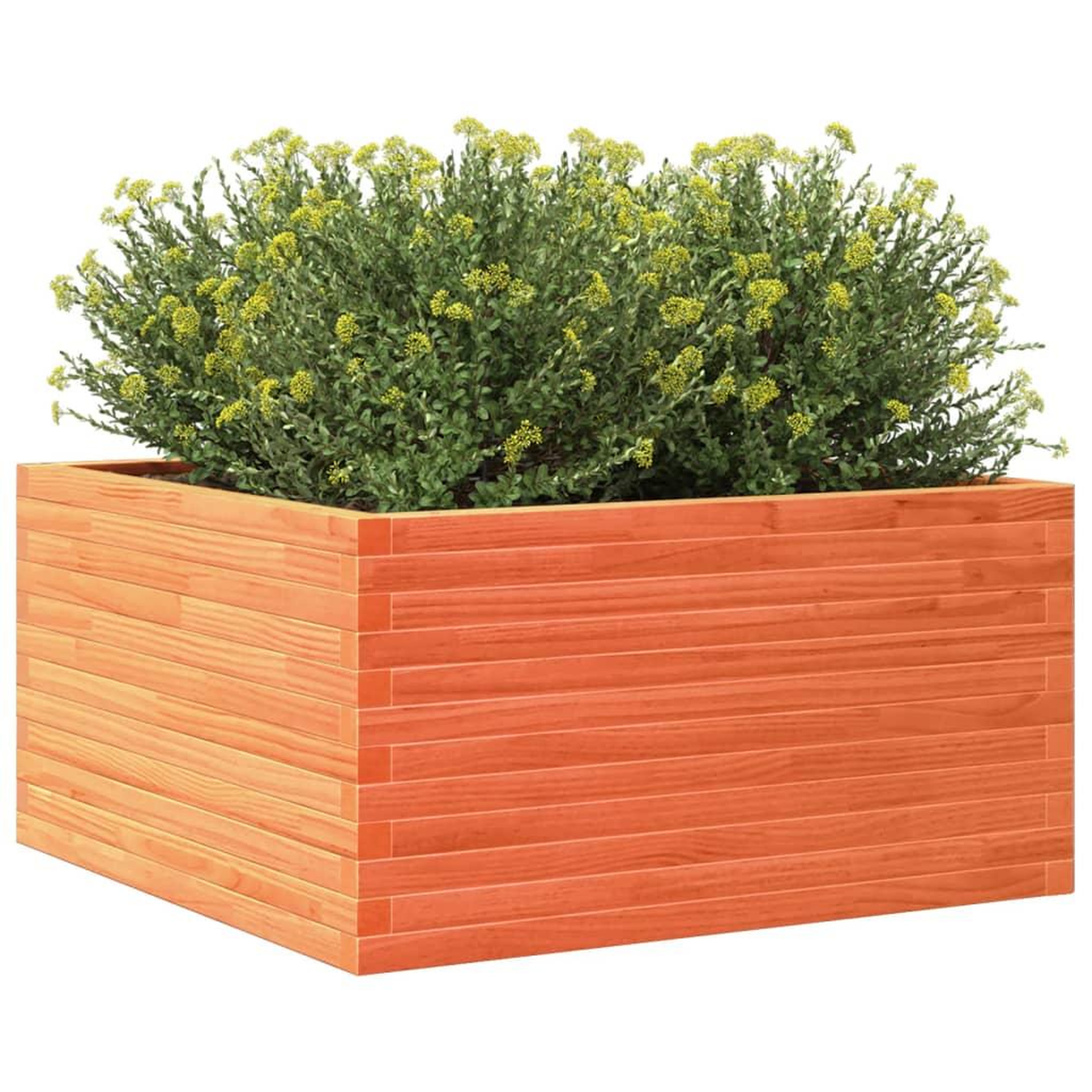 Voir la diapositive 4 : VIDAXL Jardiniere cire marron 90x90x46 cm bois de pin massif