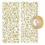 Youdoit Stickers alphabet & chiffres dorés à paillettes + masking tape doré à paillettes 5 m