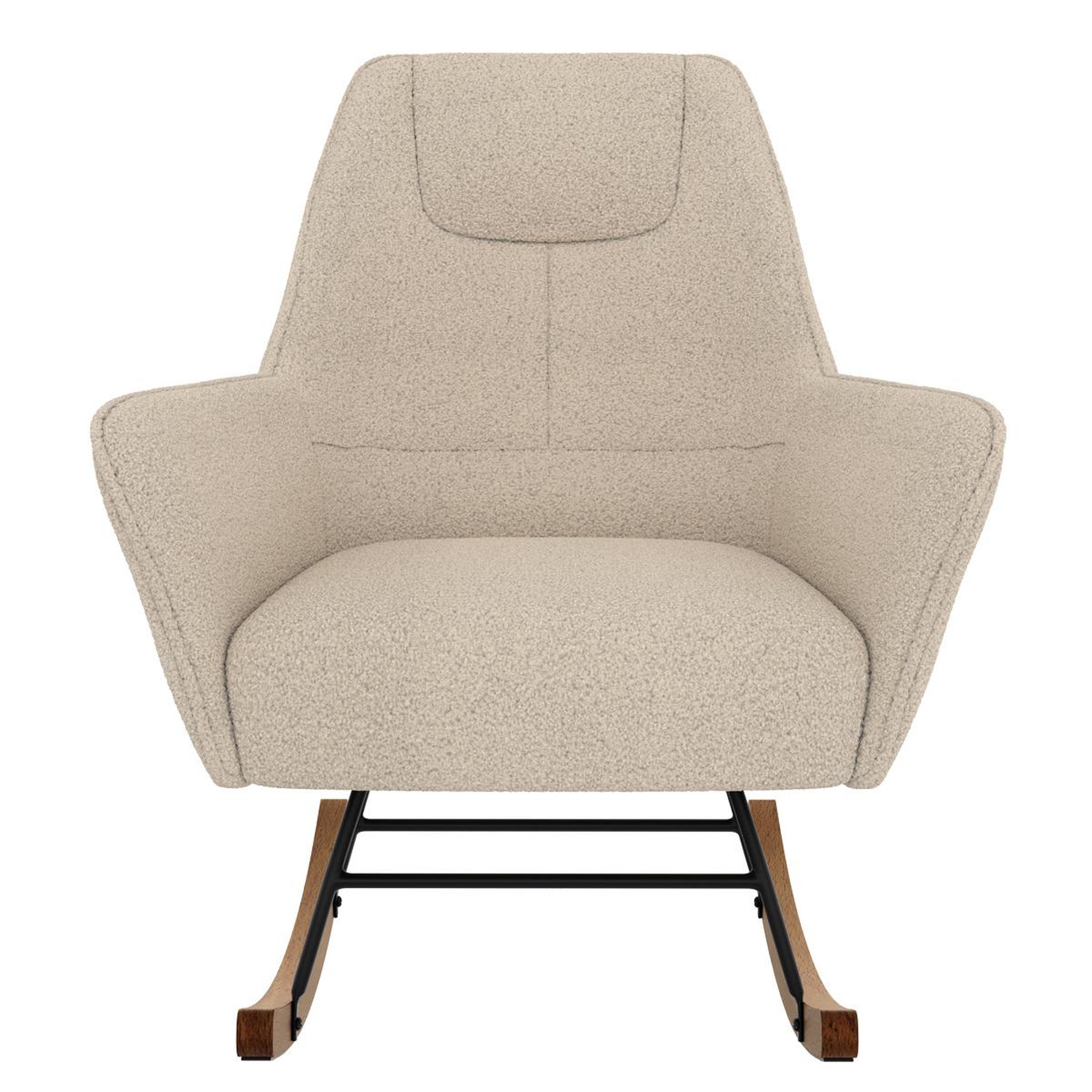 Voir la diapositive 4 : Rendez vous déco Rocking-chair blanc effet laine bouclette en tissu - Shaun