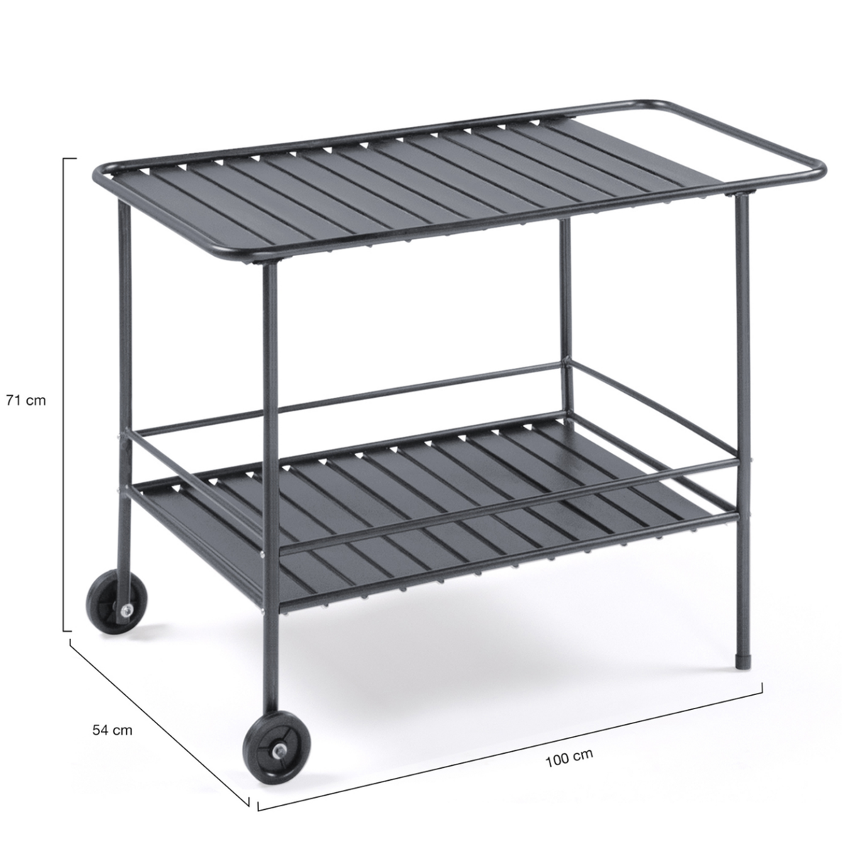 ID MARKET Desserte extérieure en métal chariot à plancha 100 CM gris anthracite