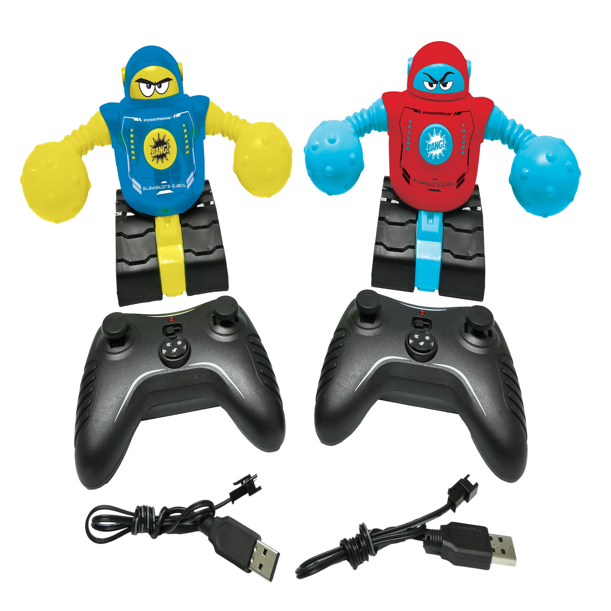 Lexibook POWERMAN® FIGHTERS – Ensemble de 2 Robots Combattants avec Figurines Éjectables, Effets de Lumière et de Son