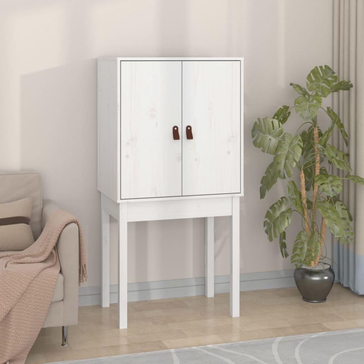 VIDAXL Buffet haut Blanc 60x40x120 cm Bois massif de pin