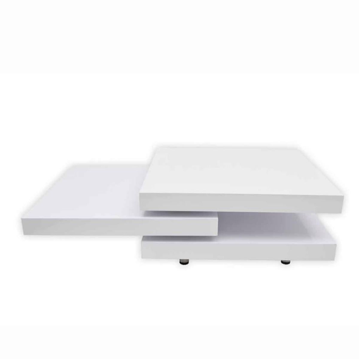 VIDAXL Table basse 3 etageres blanc brillant