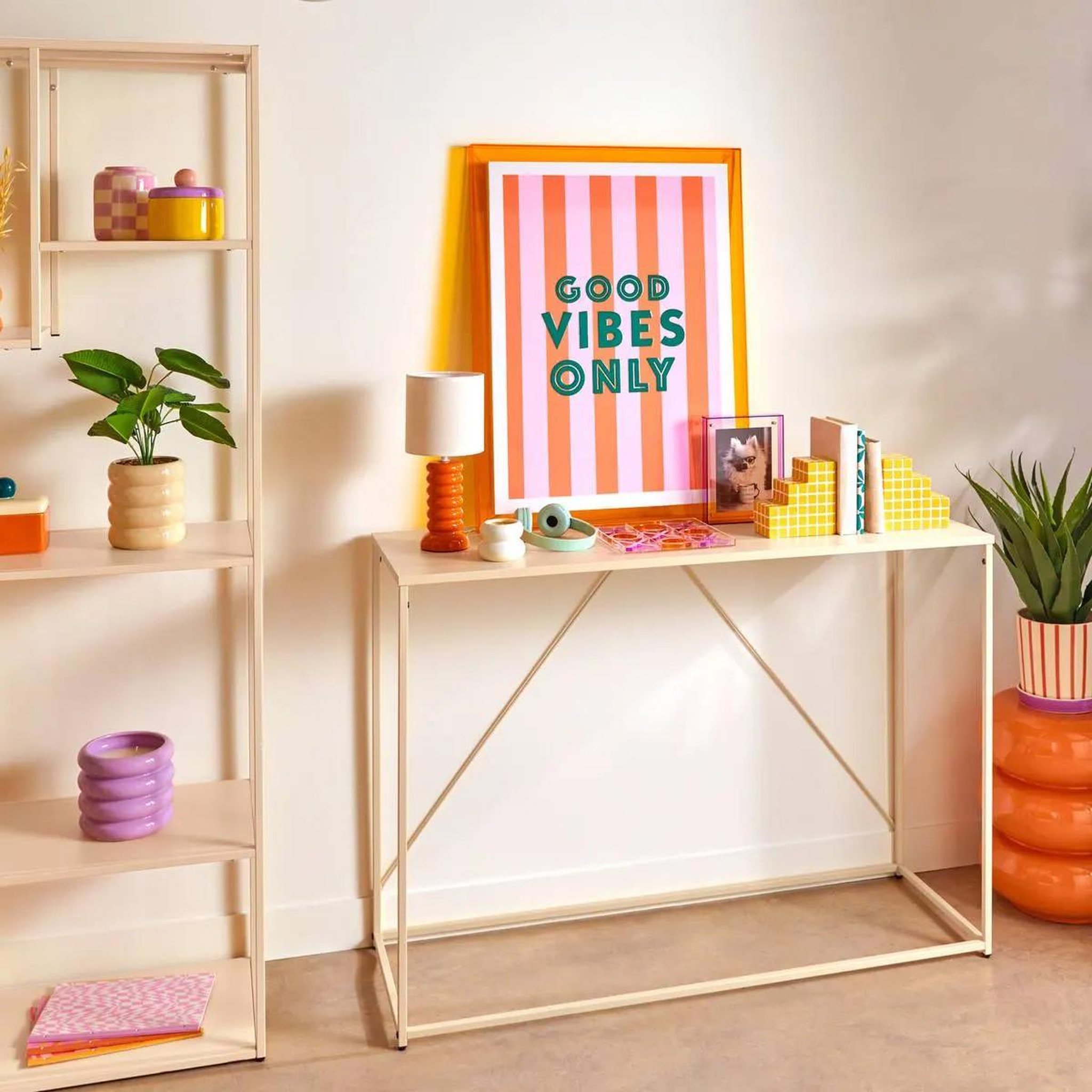 Voir la diapositive 3 : ATMOSPHERA Console en métal  gota  120cm beige