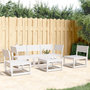 Voir la diapositive 1 : VIDAXL Salon de jardin 5 pcs blanc bois massif de pin