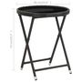 Voir la diapositive 6 : VIDAXL Table a the Noir 60 cm Resine tressee et verre trempe