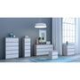 Voir la diapositive 4 : MARKET24 Commode CHELSEA 5 tiroirs - L 77,2 x P 42,2 x H 128,1 - Décor optique béton clair KILOX et blanc mat
