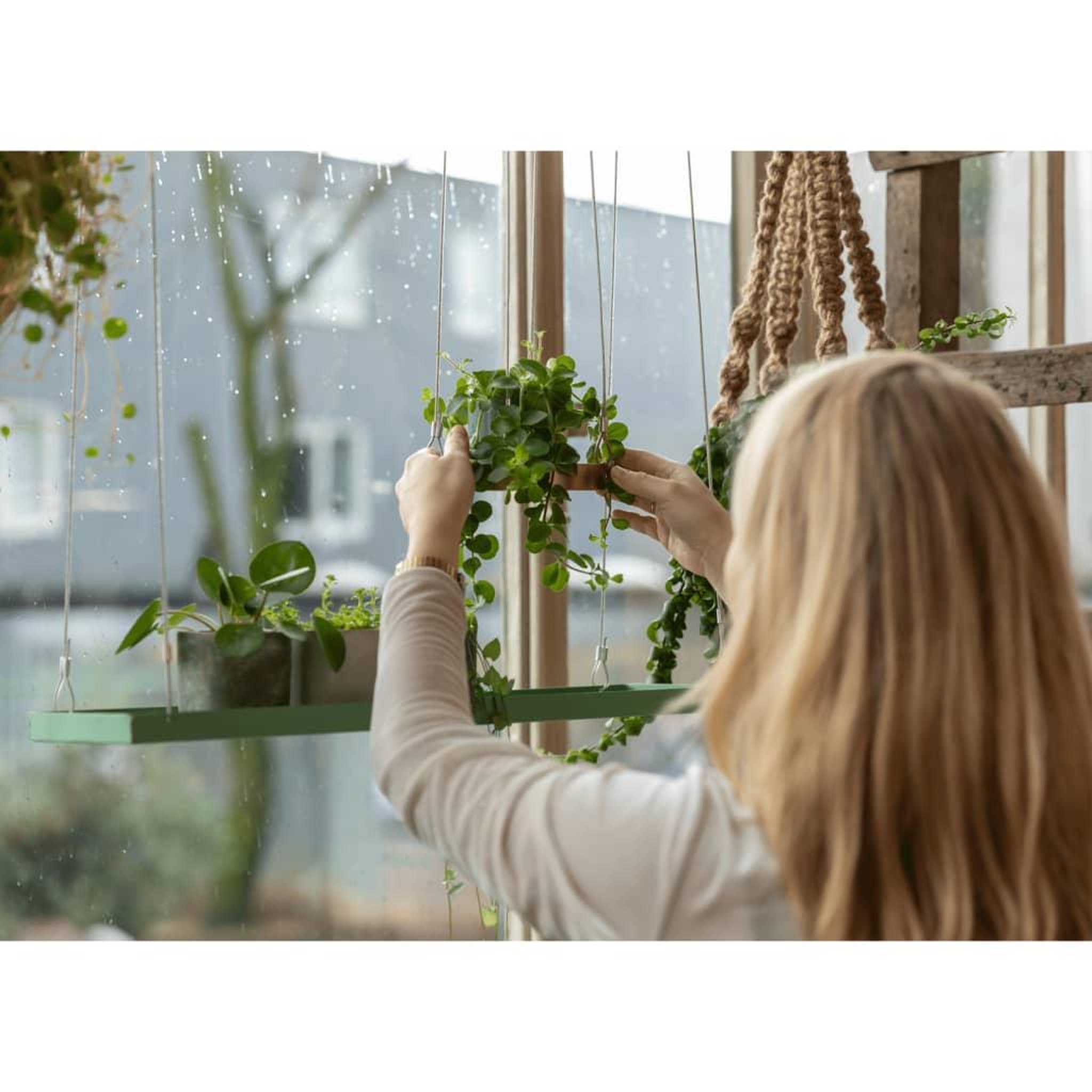 Voir la diapositive 5 : ESSCHERT DESIGN Esschert Design Plateau suspendu pour plantes rectangulaire vert L