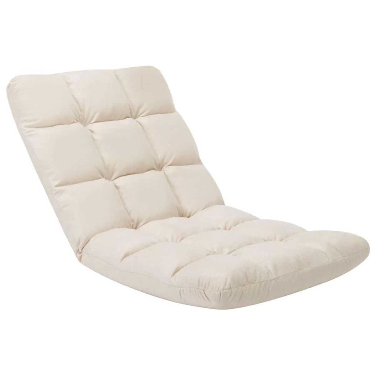 VIDAXL Chaise pliable de sol Creme Microfibre