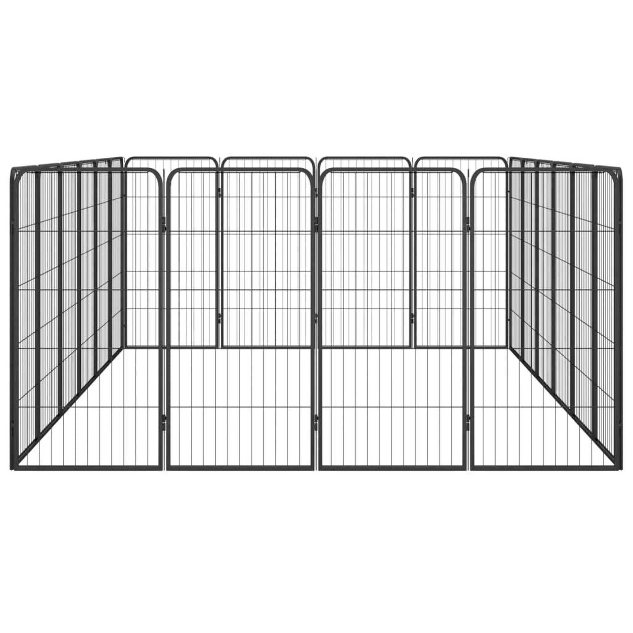 Voir la diapositive 4 : VIDAXL Parc pour chien 20panneaux Noir 50x100cm Acier enduit de poudre