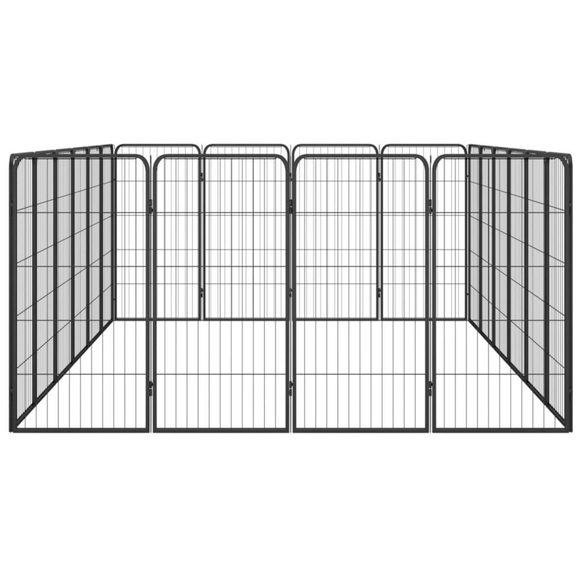 VIDAXL Parc pour chien 20panneaux Noir 50x100cm Acier enduit de poudre