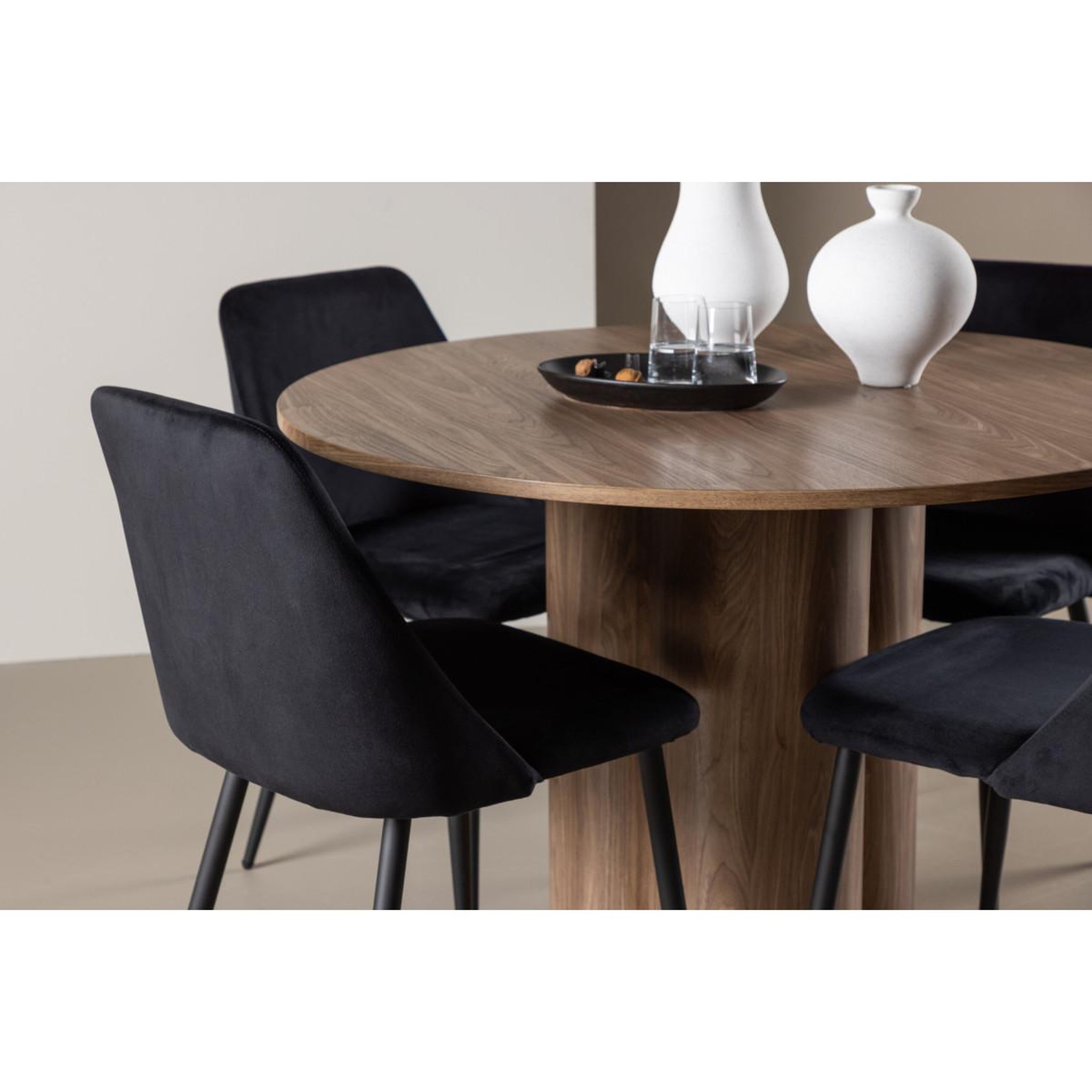 Voir la diapositive 4 : Paris Prix Ensemble table à manger & 4 chaises  olivia & night  110cm marron & noir