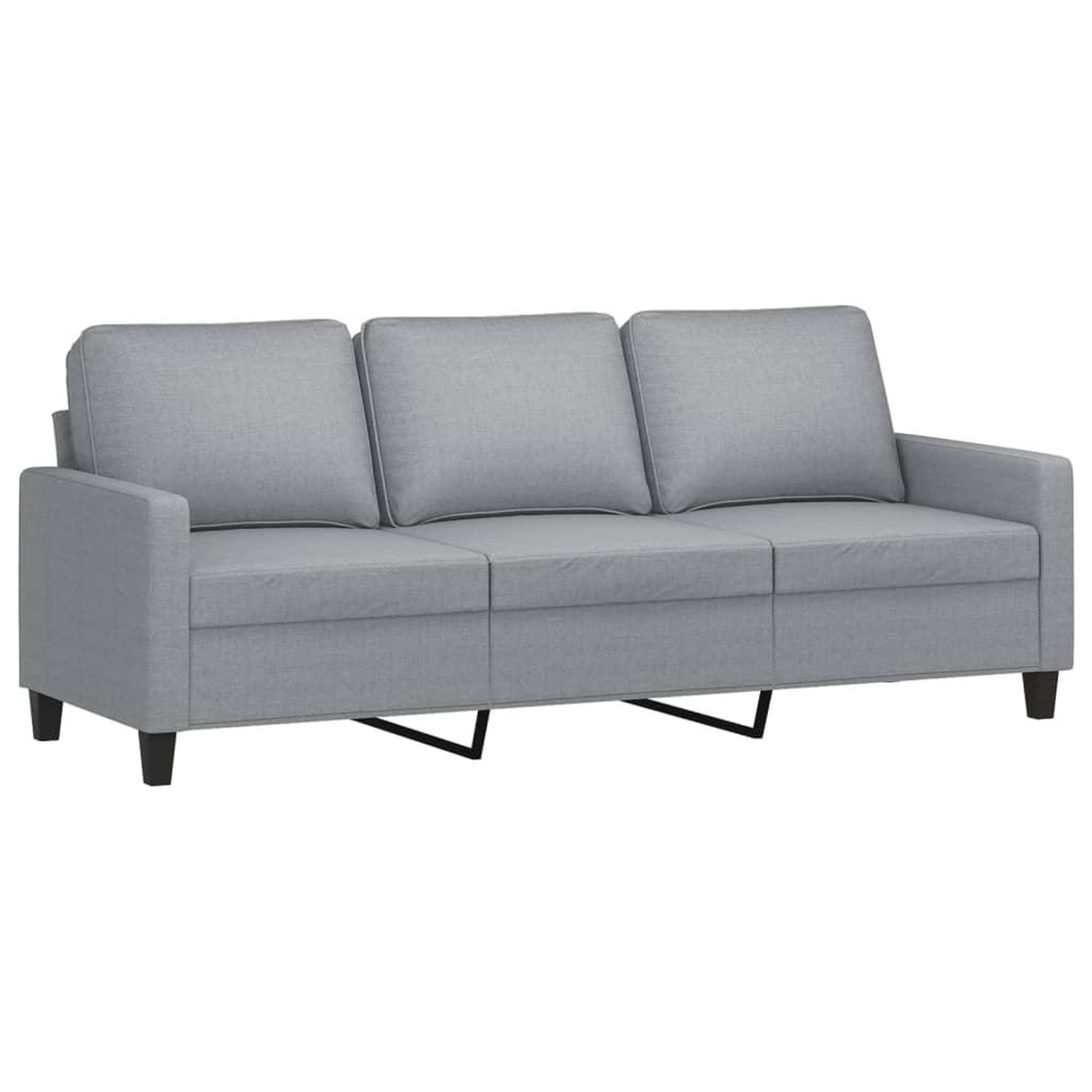 Voir la diapositive 5 : VIDAXL Ensemble de canapes 3 pcs avec coussins Gris clair Tissu