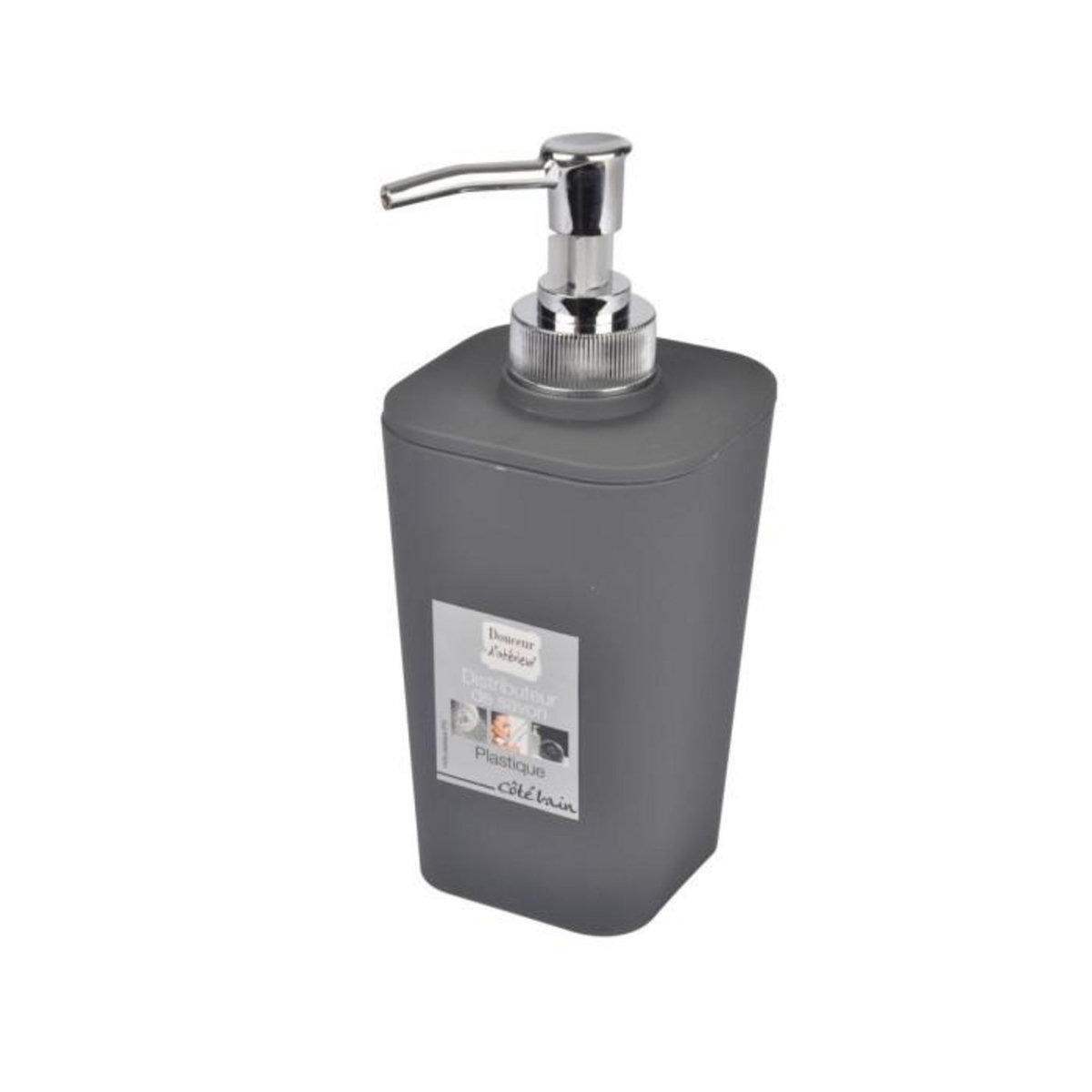 Paris Prix Distributeur de Savon Soft Touch  Vitamine II  17cm Anthracite