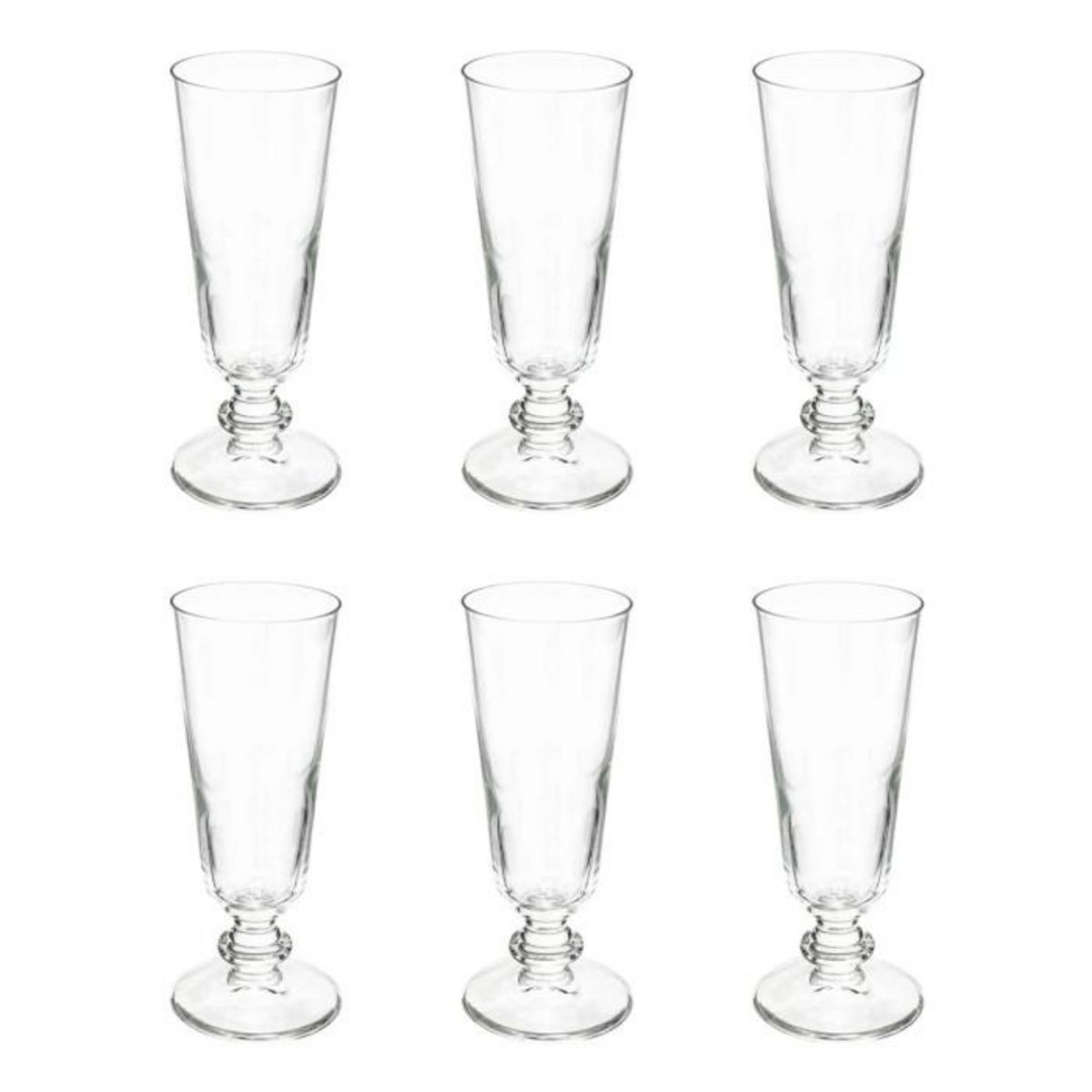 SECRET DE GOURMET Lot de 6 Flûtes à Champagne  Elena  18cl Transparent