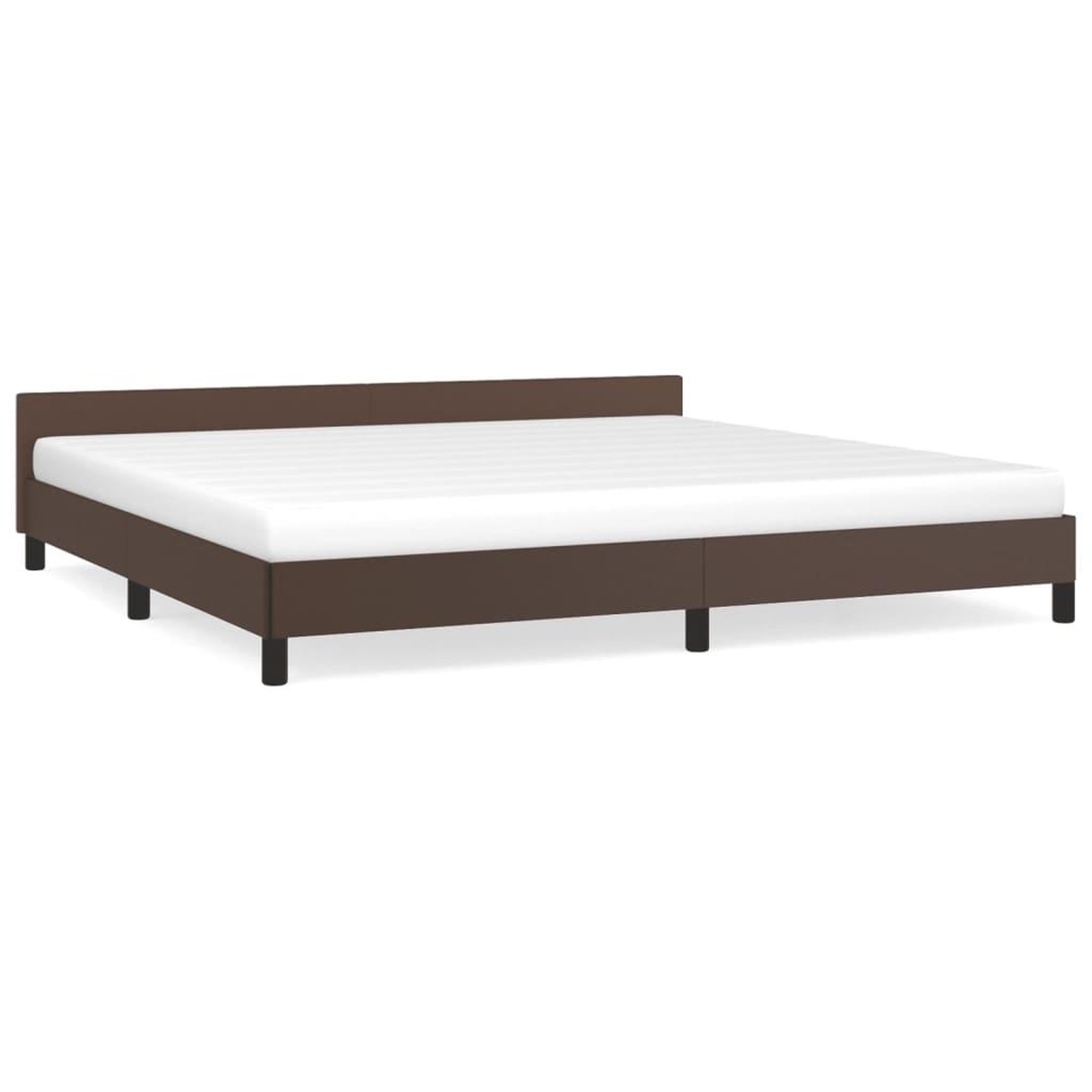 Voir la diapositive 2 : VIDAXL Cadre de lit avec tete de lit sans matelas marron 200x200 cm