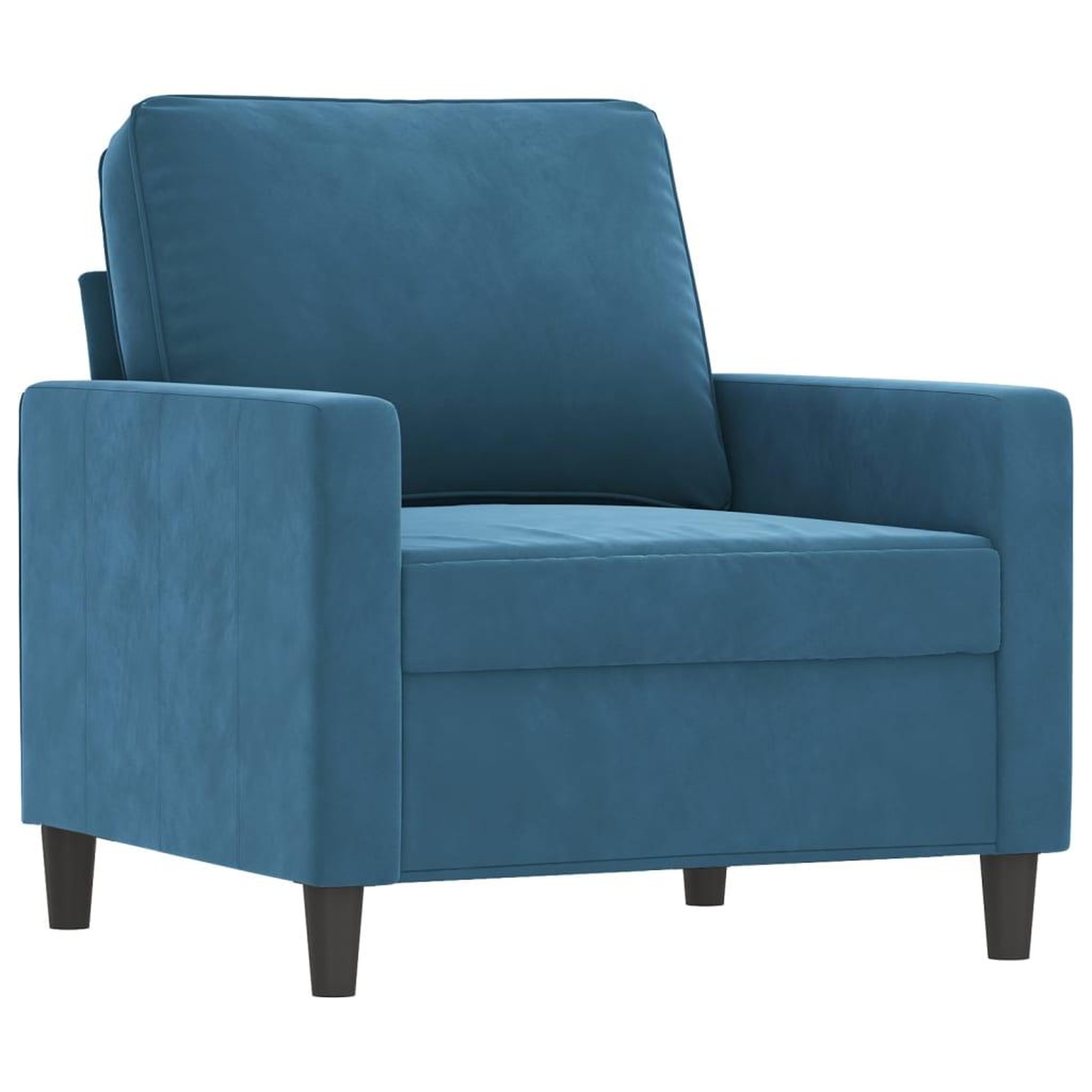 Voir la diapositive 3 : VIDAXL Ensemble de canapes 3 pcs avec coussins bleu velours
