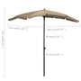 Voir la diapositive 6 : VIDAXL Parasol de jardin avec mat 200x130 cm taupe
