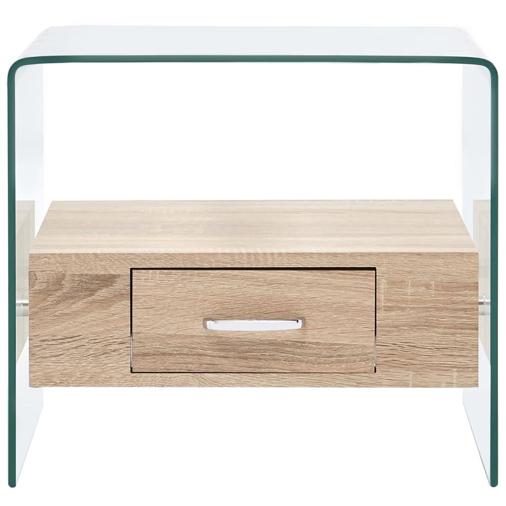 Voir la diapositive 2 : VIDAXL Table basse avec tiroir 50x50x45 cm verre trempe