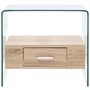 Voir la diapositive 2 : VIDAXL Table basse avec tiroir 50x50x45 cm Verre trempe