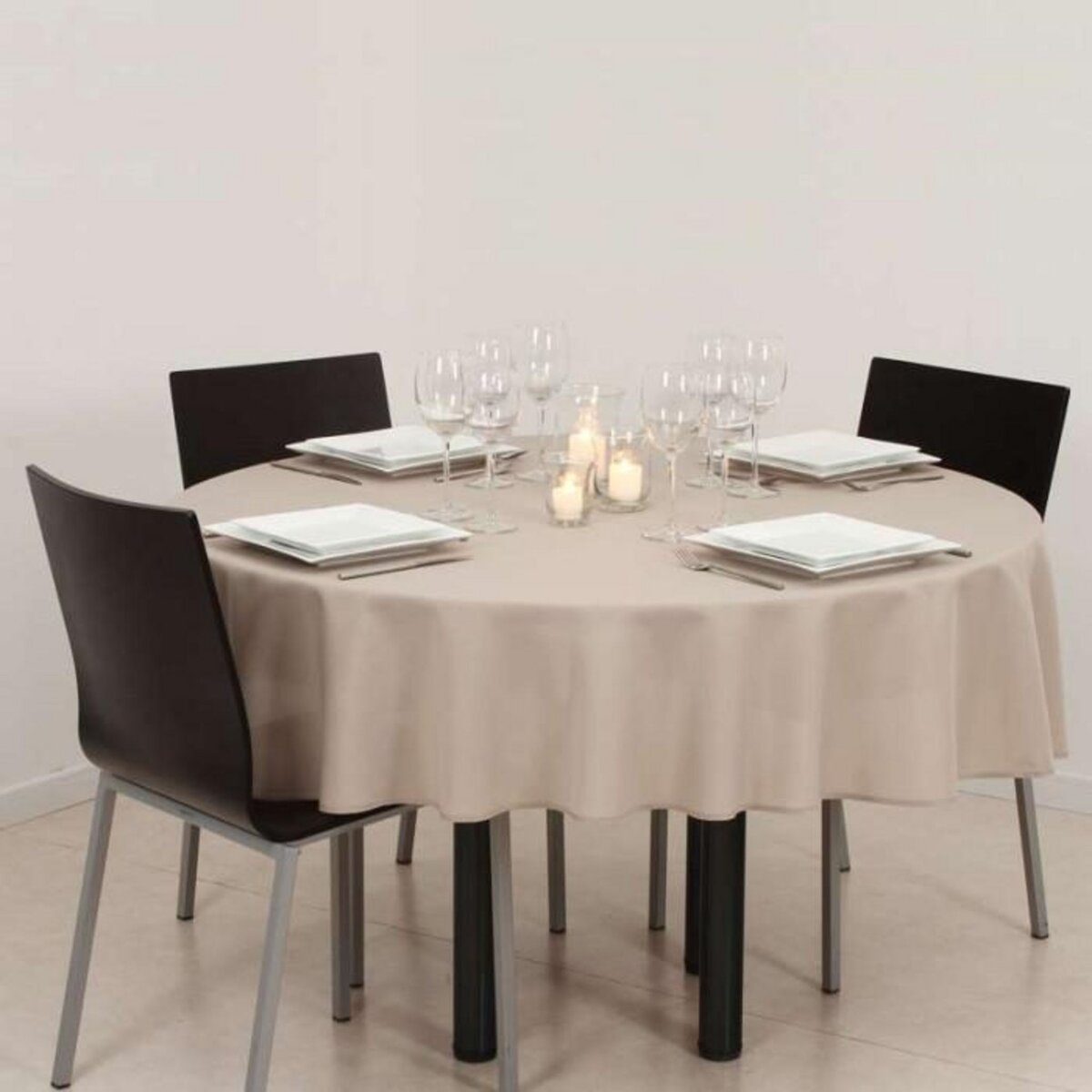 ATMOSPHERA Nappe Antitache Ronde  Unie  180cm Lin