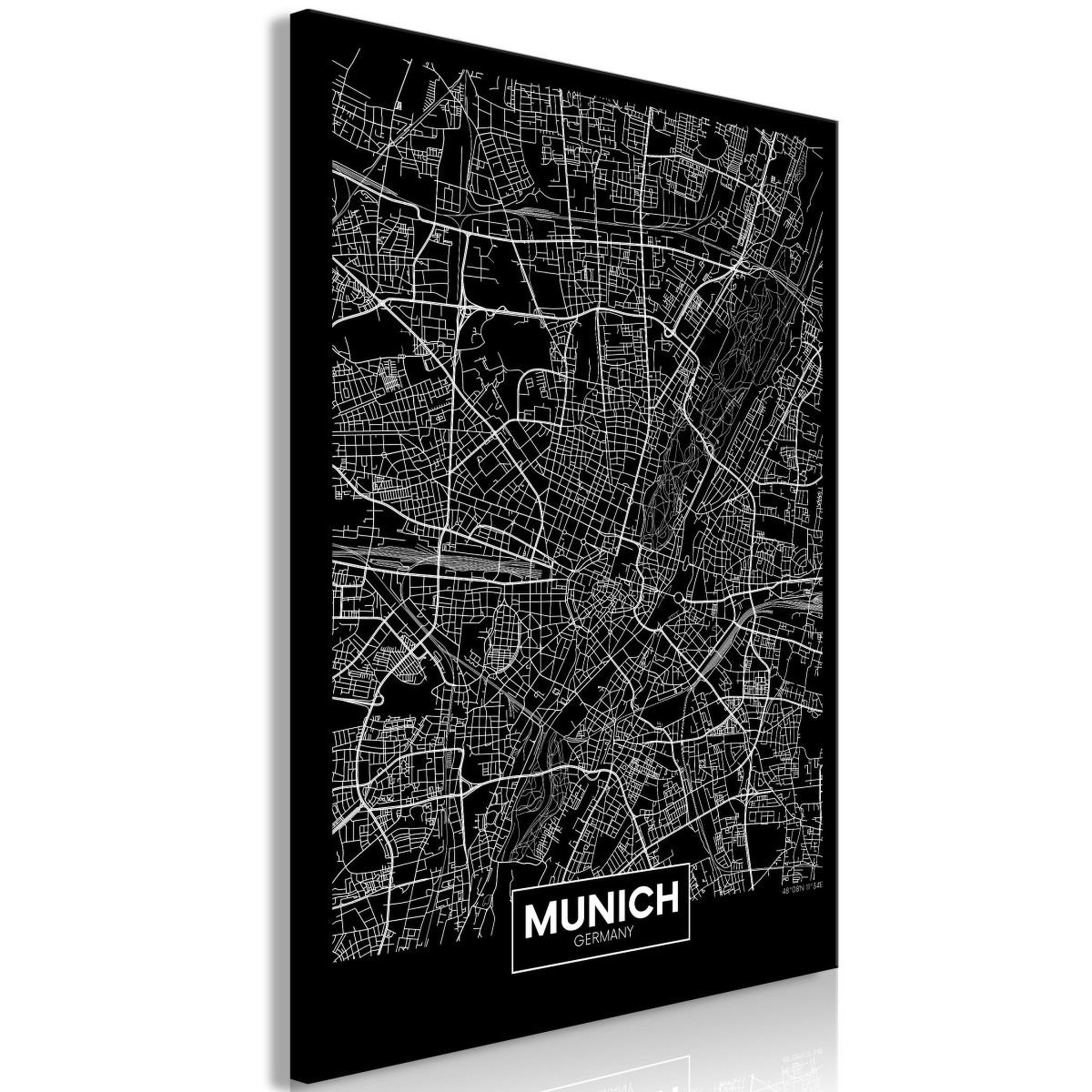 Voir la diapositive 1 : Paris Prix Tableau Imprimé  Dark Map of Munich