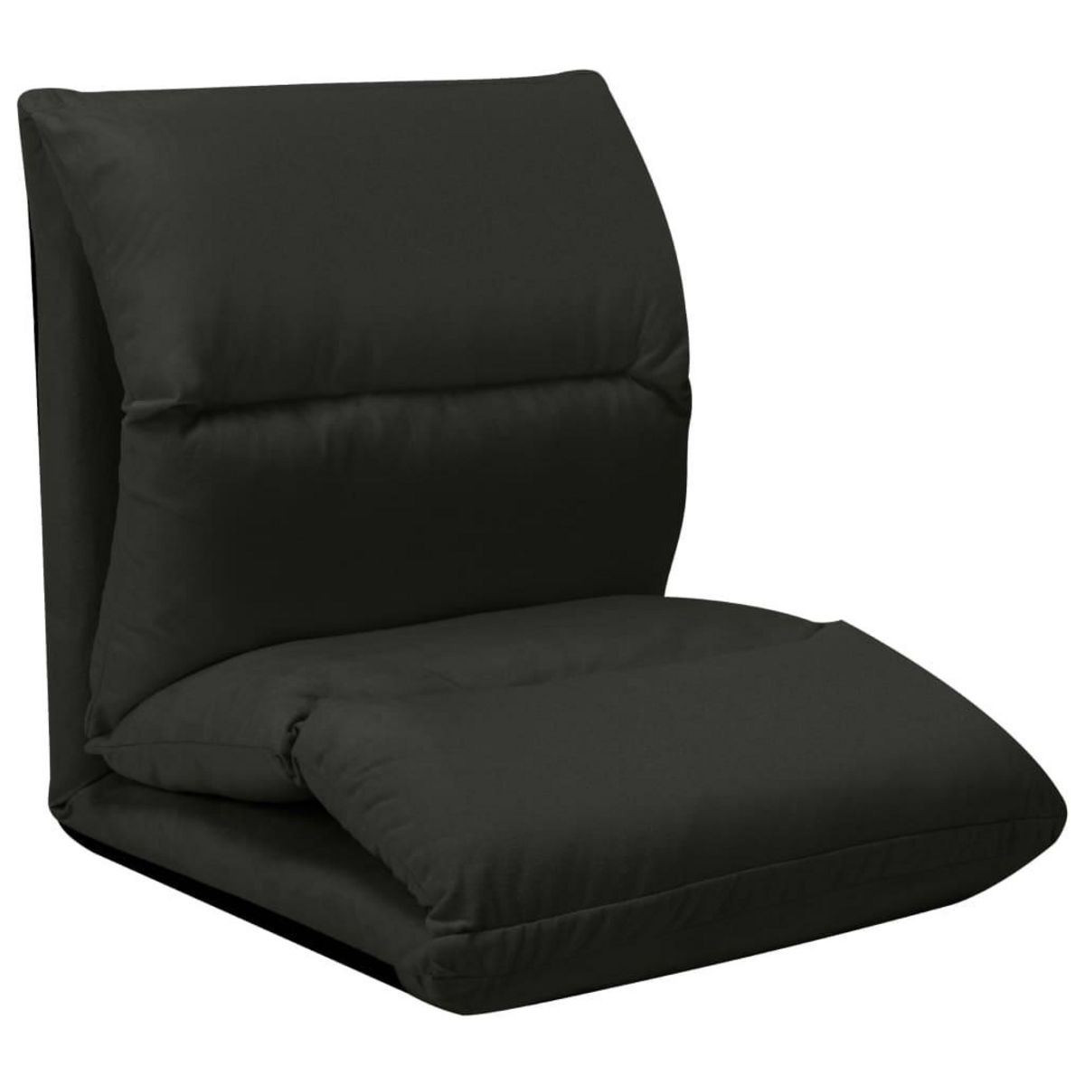 VIDAXL Chaise pliable de sol Noir Microfibre