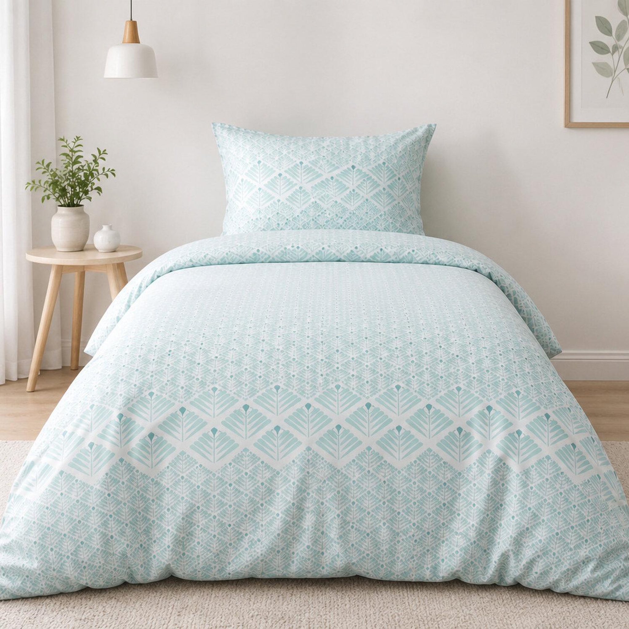 Voir la diapositive 1 : Les Ateliers du Linge Parure de couette 2pcs 140x200cm 100% microfibre 60gsm fanny