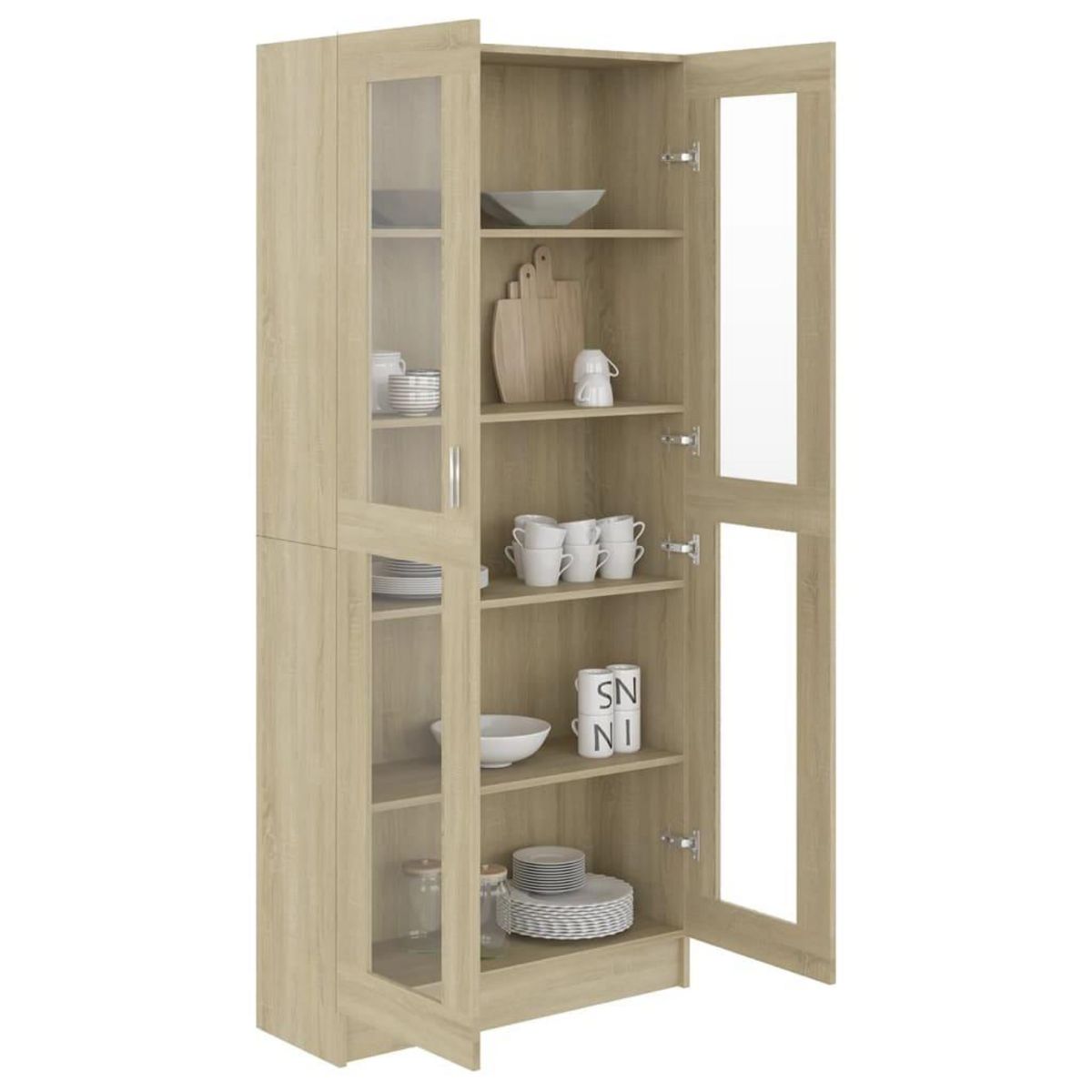 VIDAXL Armoire vitrine Chene sonoma 82,5x30,5x185,5 cm Bois ingenierie