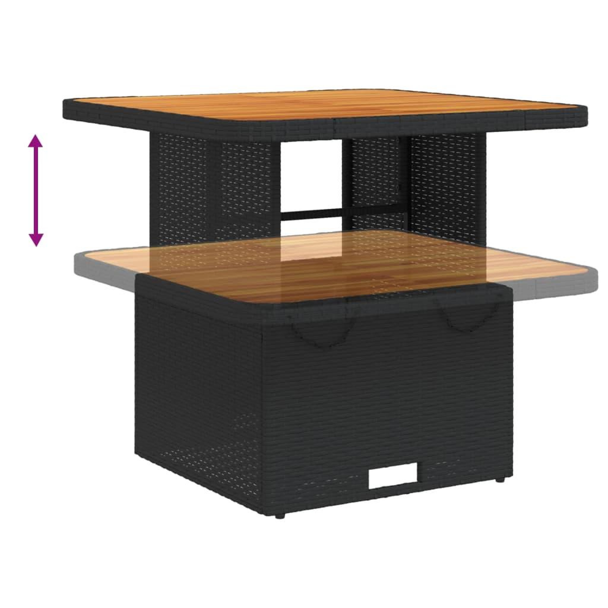 Voir la diapositive 5 : VIDAXL Ensemble a manger de jardin coussins 5pcs Noir Resine tressee