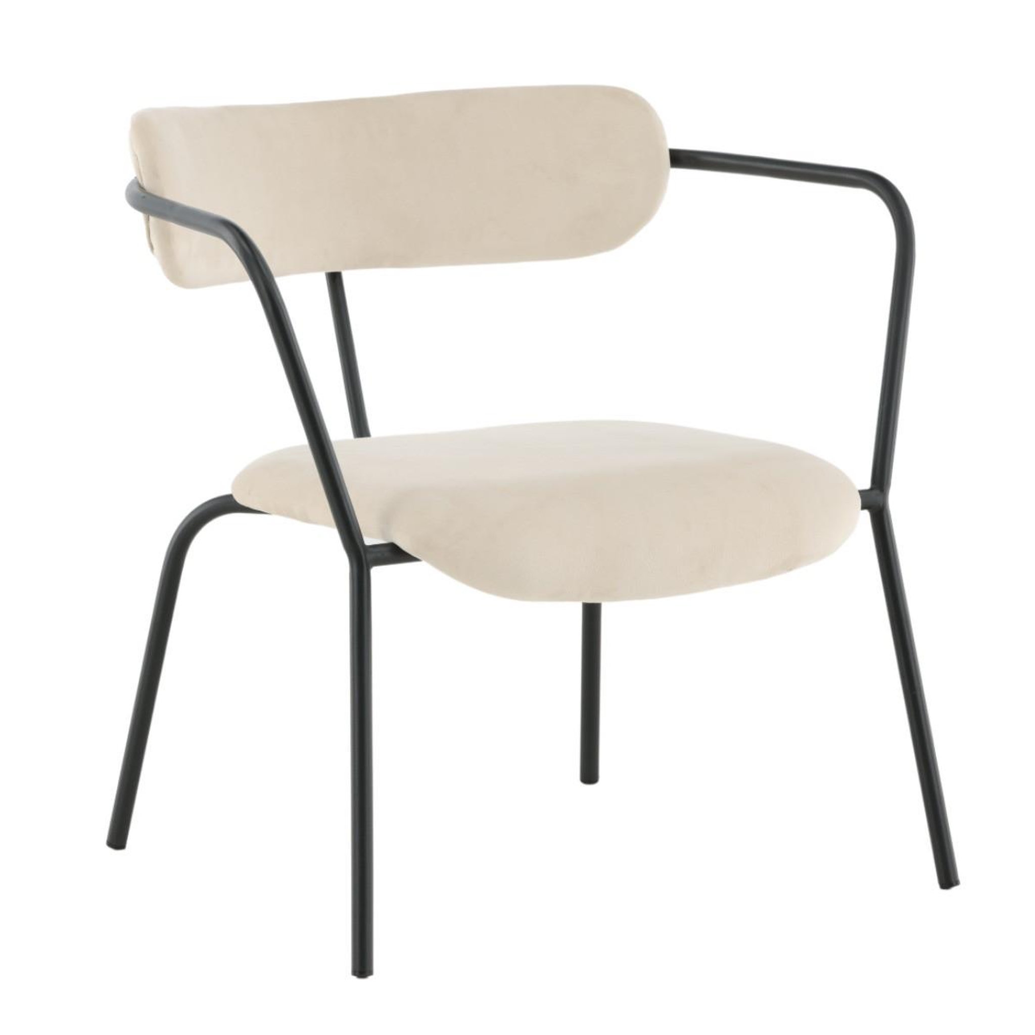 Paris Prix Fauteuil design velours  duffy  69cm beige