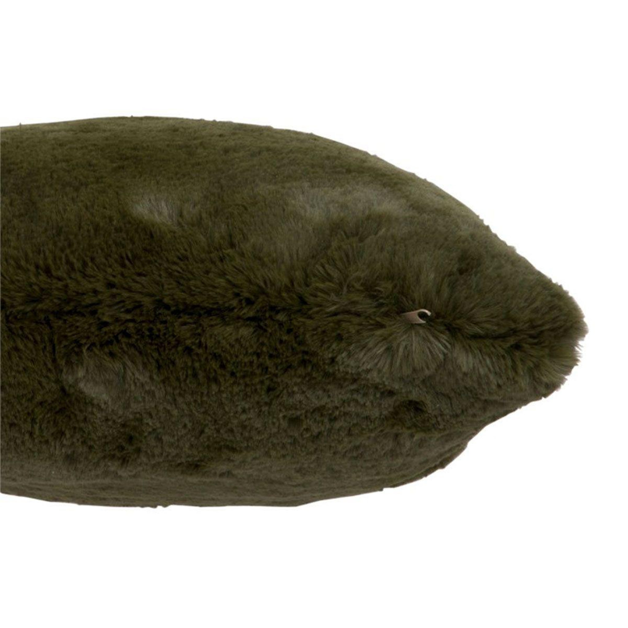 Voir la diapositive 2 : J-LINE Coussin imitation fourrure  cutie  45x45cm vert kaki