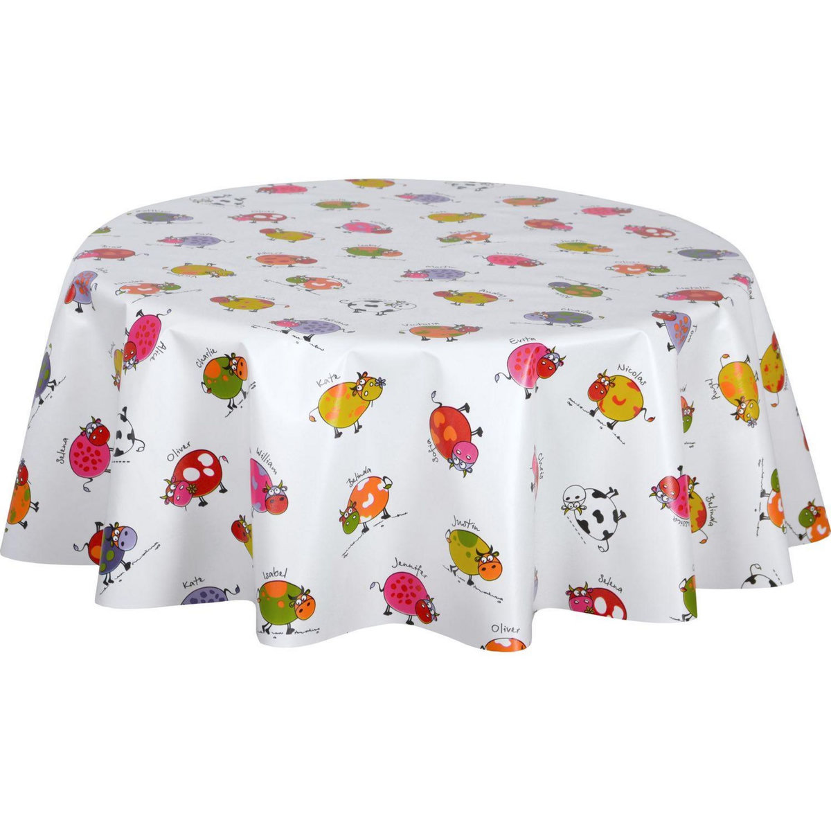 HABITABLE Nappe en toile cirée ronde VACHE - Diam. 135 cm