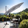 Voir la diapositive 2 : JARDIDECO Parasol déportée 3 x 3 m inclinable 5 positions Gris clair - Jardideco