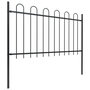 Voir la diapositive 2 : VIDAXL Cloture de jardin avec dessus en cerceau Acier 5,1 x 1 m Noir