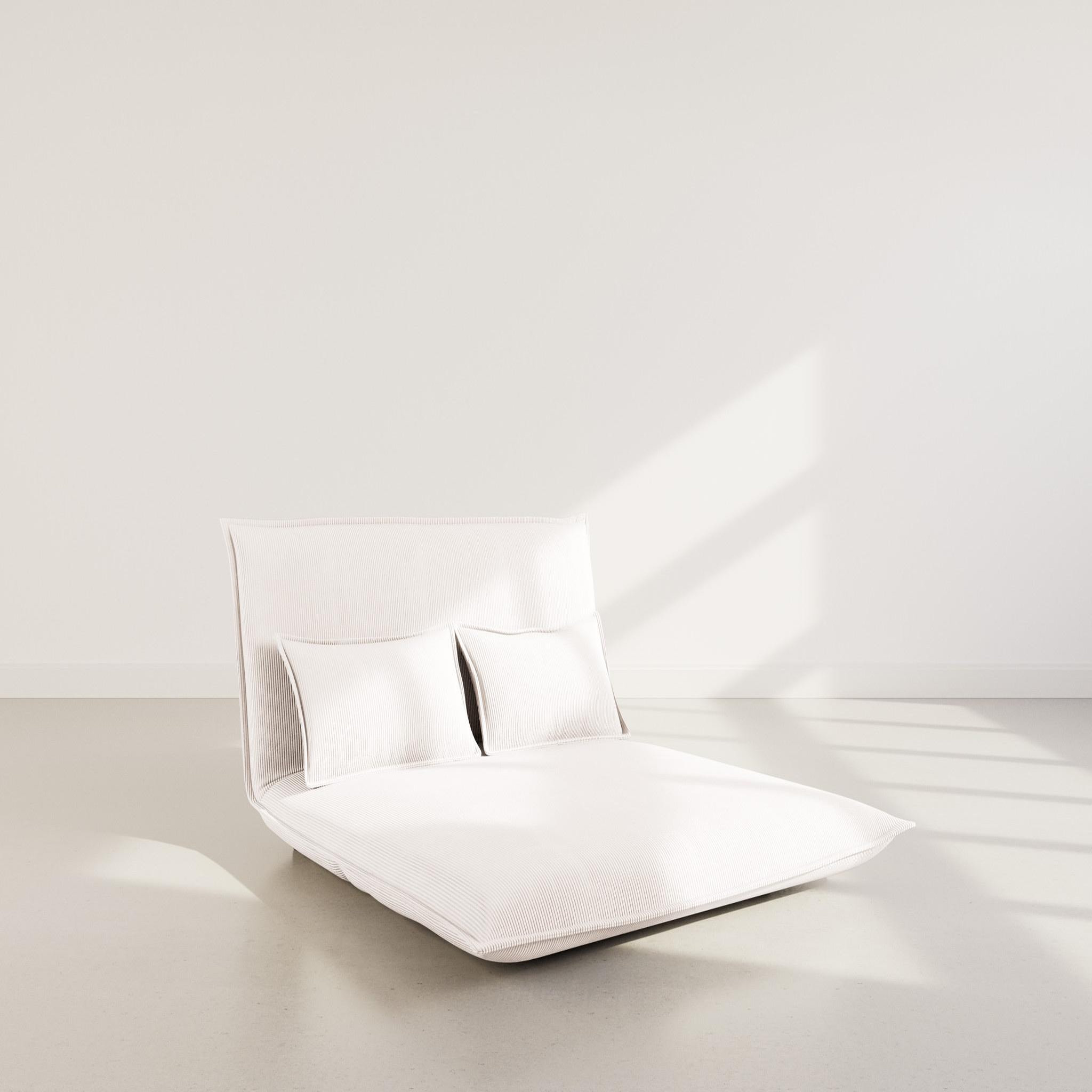 Voir la diapositive 2 : BEST MOBILIER Candice - banquette 2 places convertible clic-clac en velours côtelé