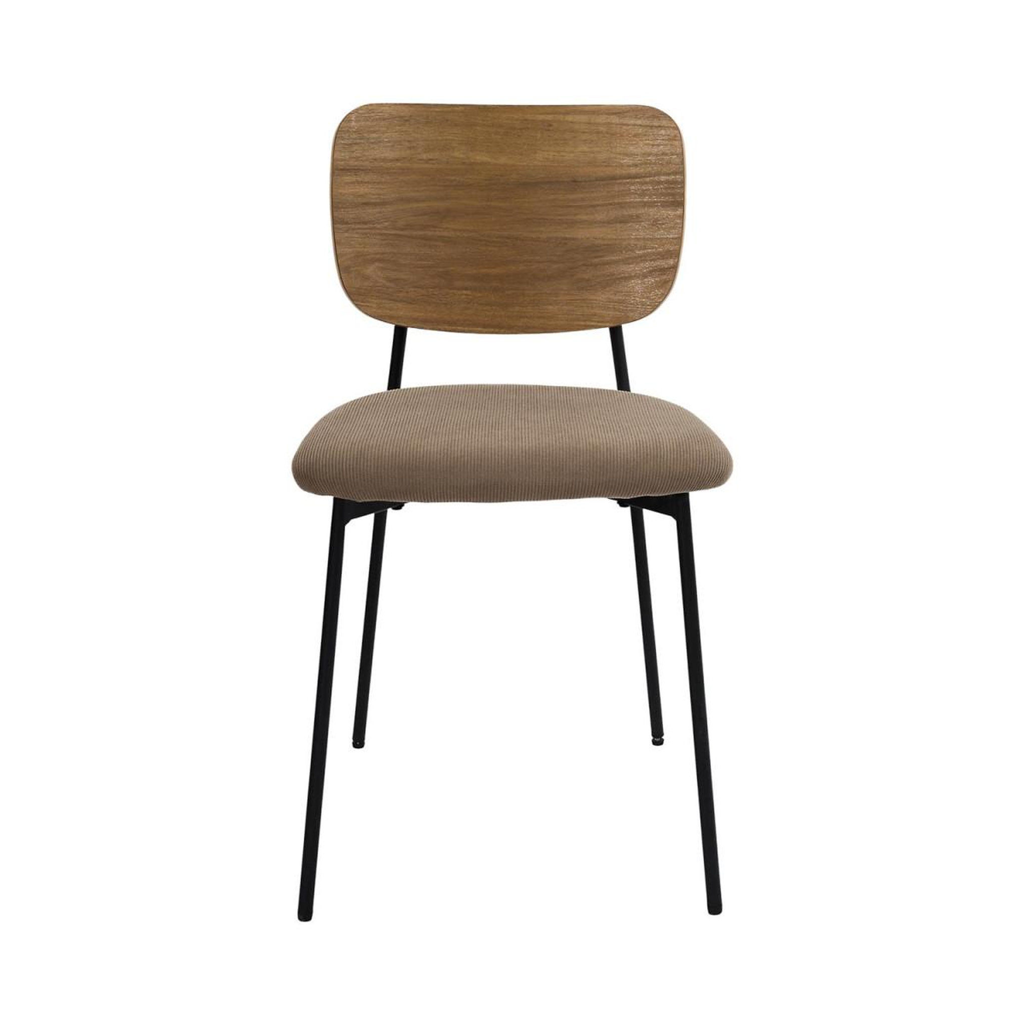 Voir la diapositive 3 : The Home Deco Factory Lot de 4 chaises côtelées bois  jules  77cm taupe