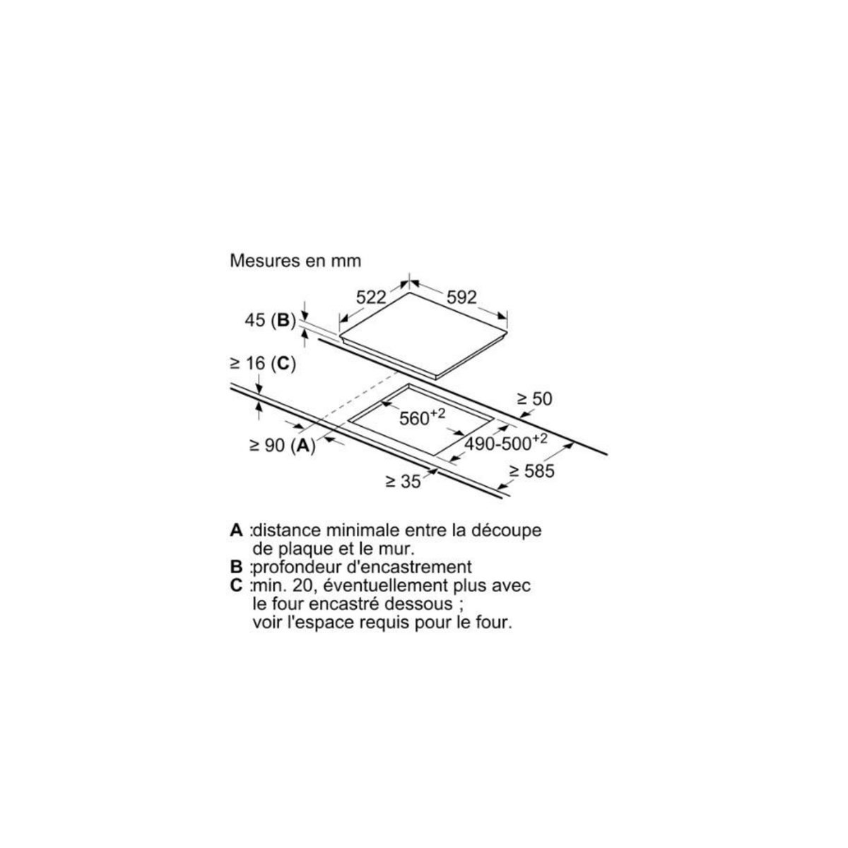 BOSCH Table de cuisson vitrocéramique 60cm 4 feux 6600w noir - PKF611BB8E