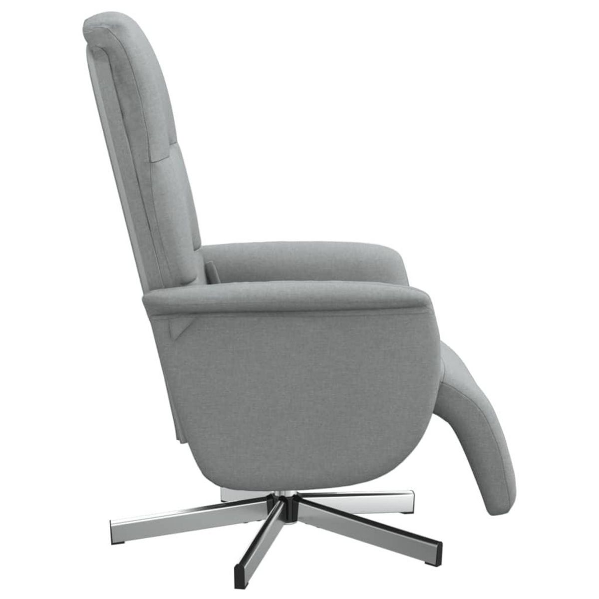 VIDAXL Fauteuil inclinable de massage et repose-pieds gris clair tissu