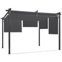 Voir la diapositive 1 : ID MARKET Pergola édition spéciale toit rétractable 3x4 M et 4 stores gris anthracite