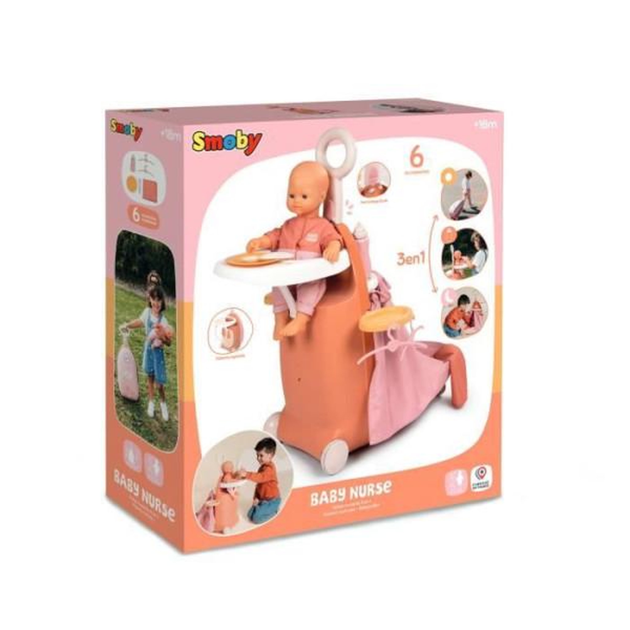 Voir la diapositive 4 : SMOBY Valise de nurserie Smoby Baby Nurse colorée