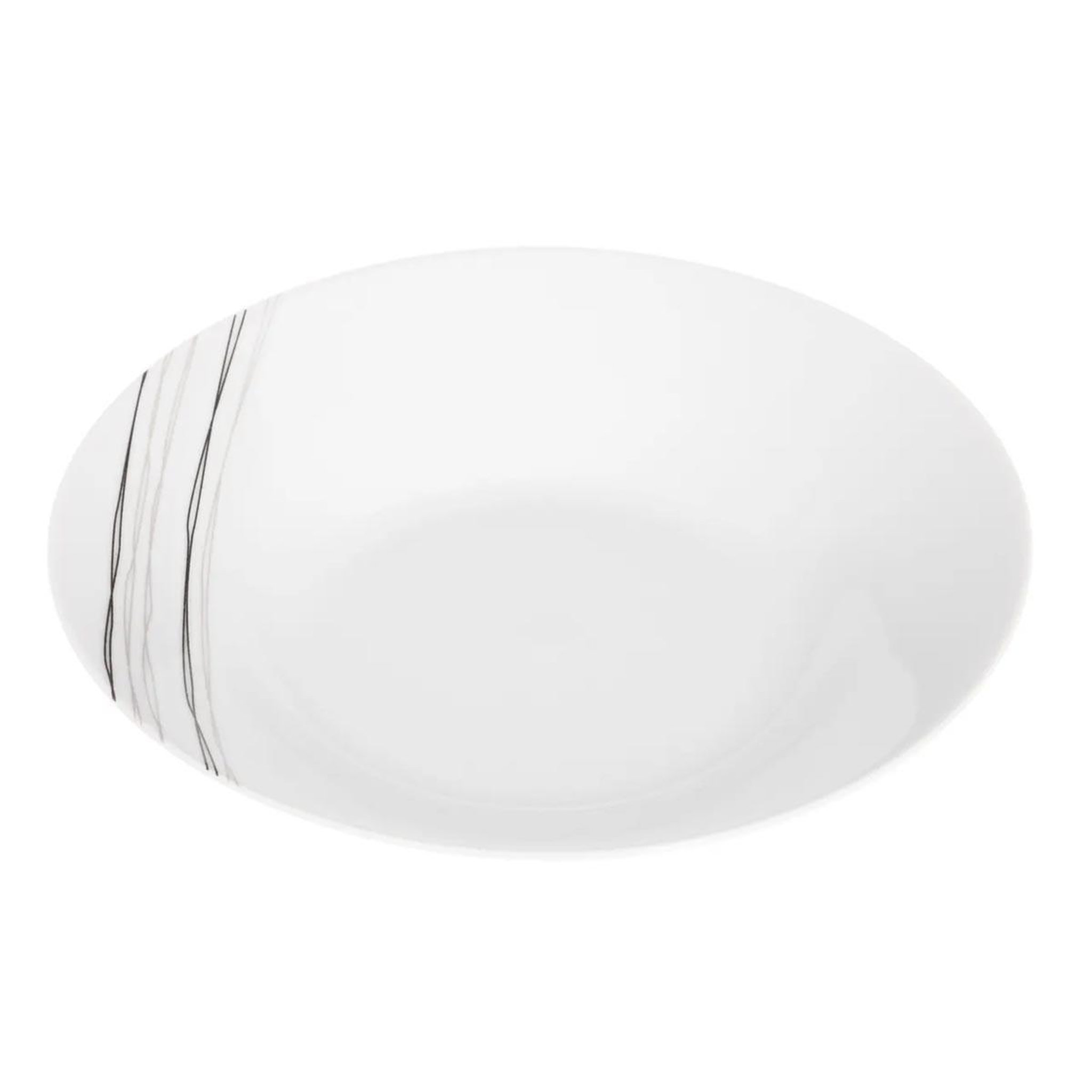 Voir la diapositive 2 : SECRET DE GOURMET Lot de 6 assiettes creuse  lignes  20cm blanc