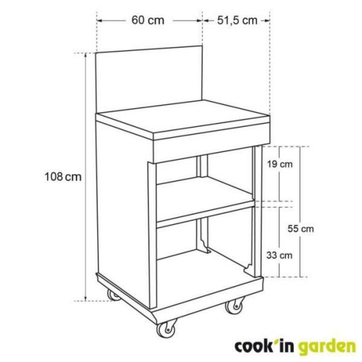 Cook'In Garden Desserte - COOK'IN GARDEN - Integrable aux bbq fidgi
