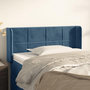 Voir la diapositive 1 : VIDAXL Tete de lit avec oreilles Bleu fonce 103x16x78/88 cm Velours