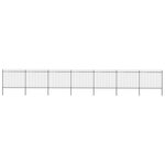 VIDAXL Cloture de jardin avec dessus en lance Acier 11,9 x 1,5 m Noir